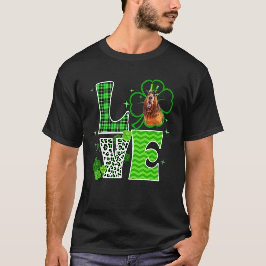 Bloodhound Shamrock Lucky C Irish St Patricks Day T-shirt (Voorkant)