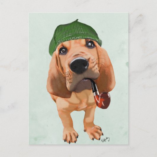 Bloodhound Sherlock Holmes Briefkaart (Voorkant)
