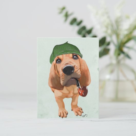 Bloodhound Sherlock Holmes Briefkaart (Staand voorkant)