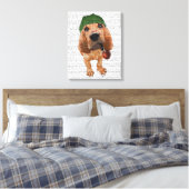 Bloodhound Sherlock Holmes Canvas Afdruk (Insitu (Slaapkamer))