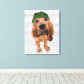 Bloodhound Sherlock Holmes Canvas Afdruk (Insitu (Houten vloer))
