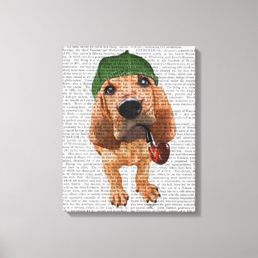Bloodhound Sherlock Holmes Canvas Afdruk (Voorkant)