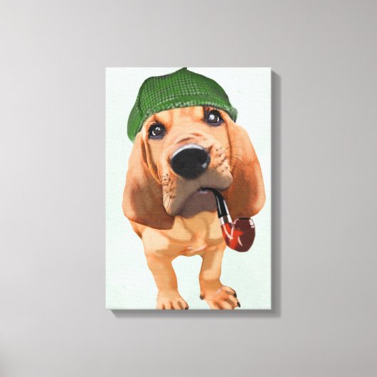Bloodhound Sherlock Holmes Canvas Afdruk (Voorkant)