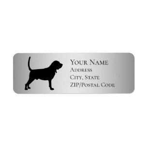 Bloodhound Silhouette Return Address Etiket