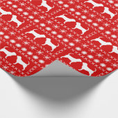 Bloodhound Silhouettes kerstavond Cadeaupapier (Hoek)