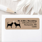 Bloodhound Silhouettes met het adres van de terugk Etiket (Insitu)