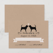 Bloodhound Silhouettes Wedding RSVP Kaartje (Voorkant / Achterkant)