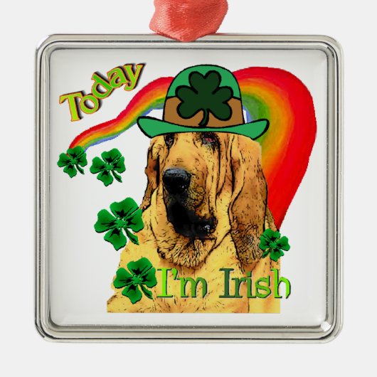 Bloodhound st Patricks Metalen Ornament (Voorkant)