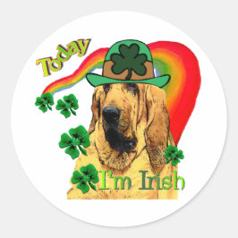 Bloodhound st Patricks Ronde Sticker