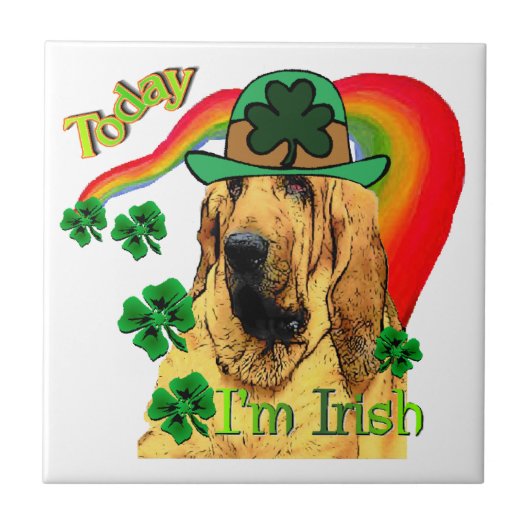 Bloodhound st Patricks Tegeltje (Voorkant)