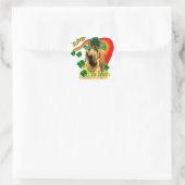 Bloodhound st Patricks Vierkante Sticker (Tas)