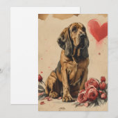 Bloodhound vintage Valentijnsdag  Feestdagenkaart (Voorkant / Achterkant)
