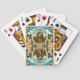Bloodhound, Vintage Waterverf Honden Kunst Pokerkaarten