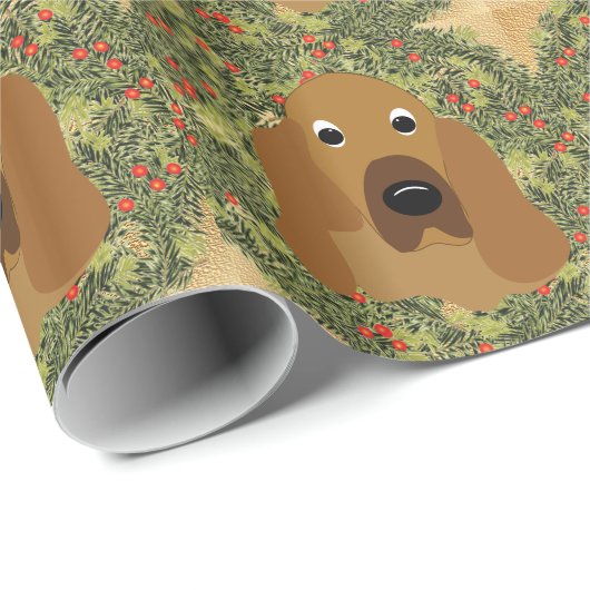 Bloodhound Wreath Cadeaupapier (Rol Hoek)