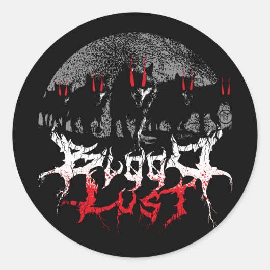 Bloodlust Wolf Pack Ronde Sticker (Voorkant)