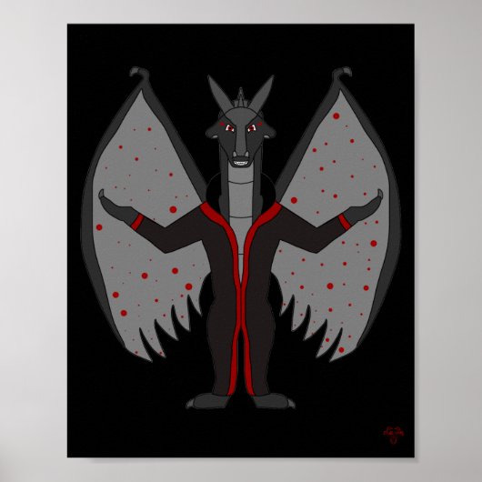 Bloodmoon Dragonborn Fantasy Poster (Voorkant)