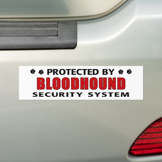 Bloodshond Security Bumpersticker (Op auto)