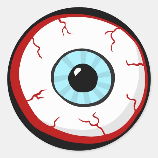 Bloodshot Eye Ball Funny Cartoon stickers (Voorkant)