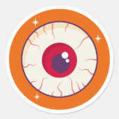 Bloodshot Eyeball Halloween Ronde Sticker (Voorkant)