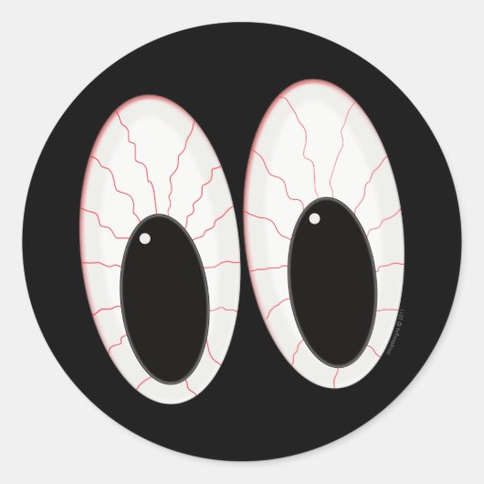 Bloodshot Eyeballen Halloween Eyes Ronde Sticker (Voorkant)