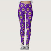Bloodshot Eyeballen | Paars met Stippen | Hallowee Leggings (Voorkant)