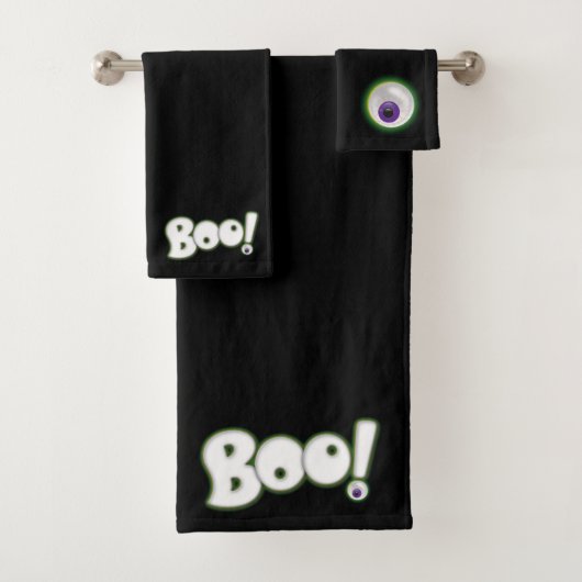 Bloodshot Paarse monster Eyeball Boo Halloween Bad Handdoek (Insitu)