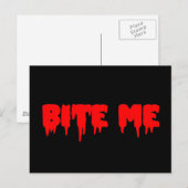 Bloody "Bite me" Briefkaart (Voorkant / Achterkant)