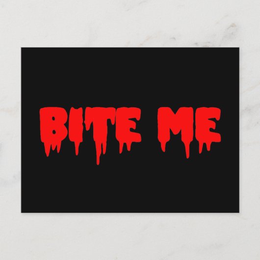 Bloody "Bite me" Briefkaart (Voorkant)