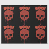 Bloody Boo Skull Halloween Cadeaupapier (Vlak)