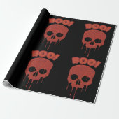 Bloody Boo Skull Halloween Cadeaupapier (Uitgerold)
