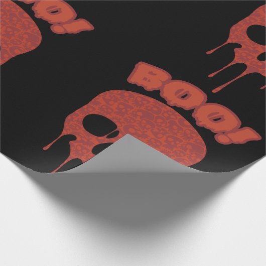 Bloody Boo Skull Halloween Cadeaupapier (Hoek)