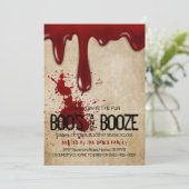  Bloody Boo's en Booze Halloween Party Kaart (Staand voorkant)