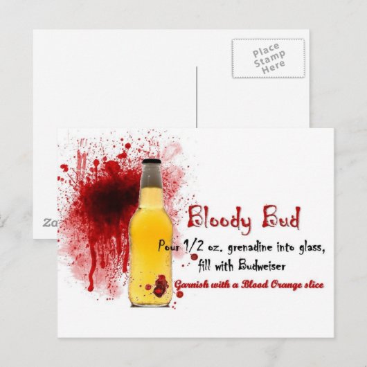 Bloody Bud Drink Recipe Briefkaart (Voorkant / Achterkant)