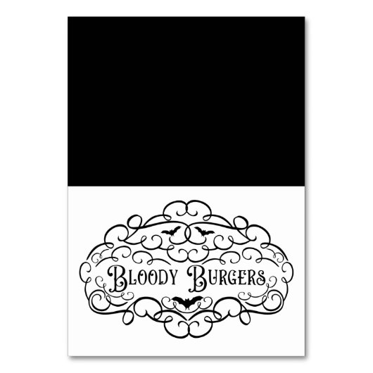 Bloody Burgers  Halloween Food Tent Kaart (Voorkant)