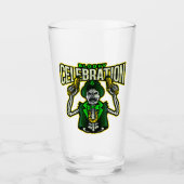 Bloody Celebration Skelet Leprechaun Pintglas Glas (Voorkant)