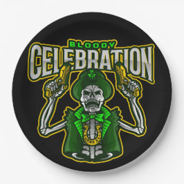 Bloody Celebration Skeleton Leprechaun Paper Bord