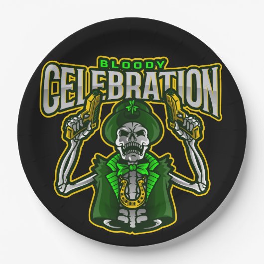 Bloody Celebration Skeleton Leprechaun Paper Bord (Voorkant)
