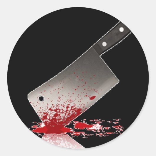 Bloody Cleaver Ronde Sticker (Voorkant)