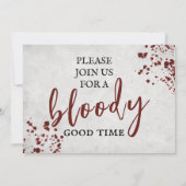 Bloody Creepy Skeleton Halloween Party Invitation Kaart (Achterkant)