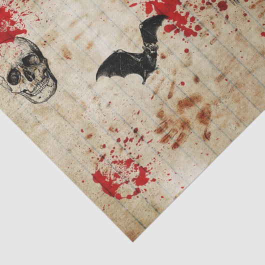 Bloody Decoupage Skull Skeleton Tissuepapier (Detail)
