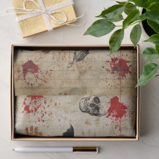 Bloody Decoupage Skull Skeleton Tissuepapier (Geschenk)