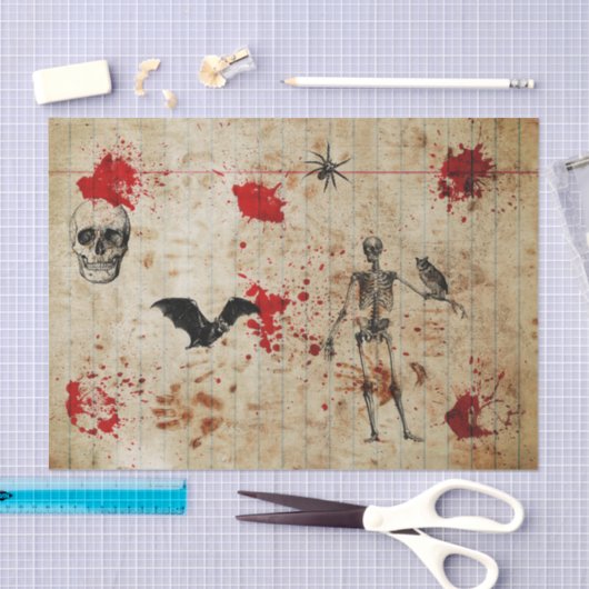 Bloody Decoupage Skull Skeleton Tissuepapier (Craft)