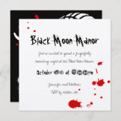 Bloody Devil Halloween Invitation on Cream Kaart (Voorkant / Achterkant)