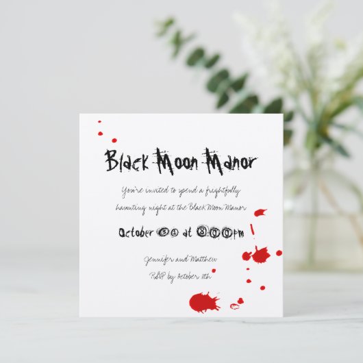 Bloody Devil Halloween Invitation on Cream Kaart (Staand voorkant)