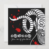 Bloody Devil Halloween Invitation on Cream Kaart (Achterkant)