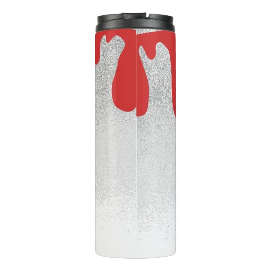 Bloody Dripping Sparkles Monogramname Thermosbeker (Achterkant)