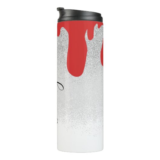 Bloody Dripping Sparkles Monogramname Thermosbeker (Geroteerd rechts)