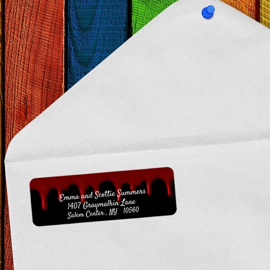 Bloody Drives Halloween Scary Blood Return Address Etiket