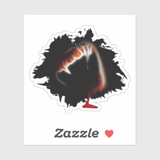 Bloody Fangs Halloween Sticker (Vel)