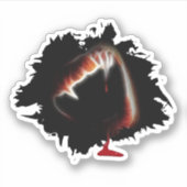 Bloody Fangs Halloween Sticker (Voorkant)